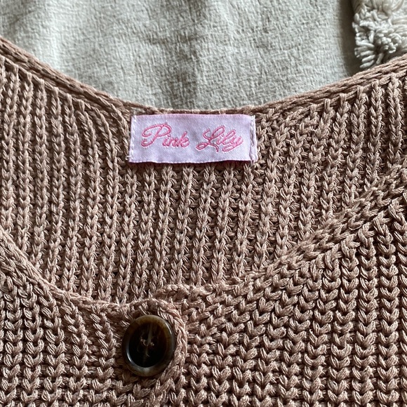 Pink Lily Tan Sweater Tank - Picture 2 of 5